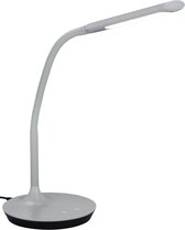 LED Bureaulamp - Trion Polina - 5W - Aanpasbare Kleur - Dimbaar - Rond - Mat Grijs - Kunststof - BSE