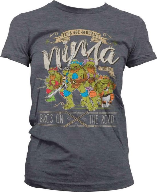 Teenage Mutant Ninja Turtles Dames Tshirt -XL- Bros On The Road Grijs