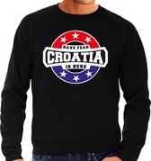 Have fear Croatia is here / Kroatie supporter sweater zwart voor heren 2XL