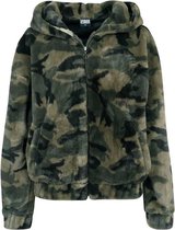 Urban Classics Jacket -S- Camo Teddy Groen/Bruin