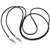 NiSy.nl Ketting | Choker | Dames | Vleugel| Engel | Leer | 150 cm