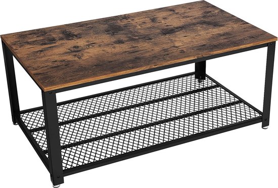 Trend24 - Table basse - Table d'appoint - Industriel - Bois Vintage - Brun rustique