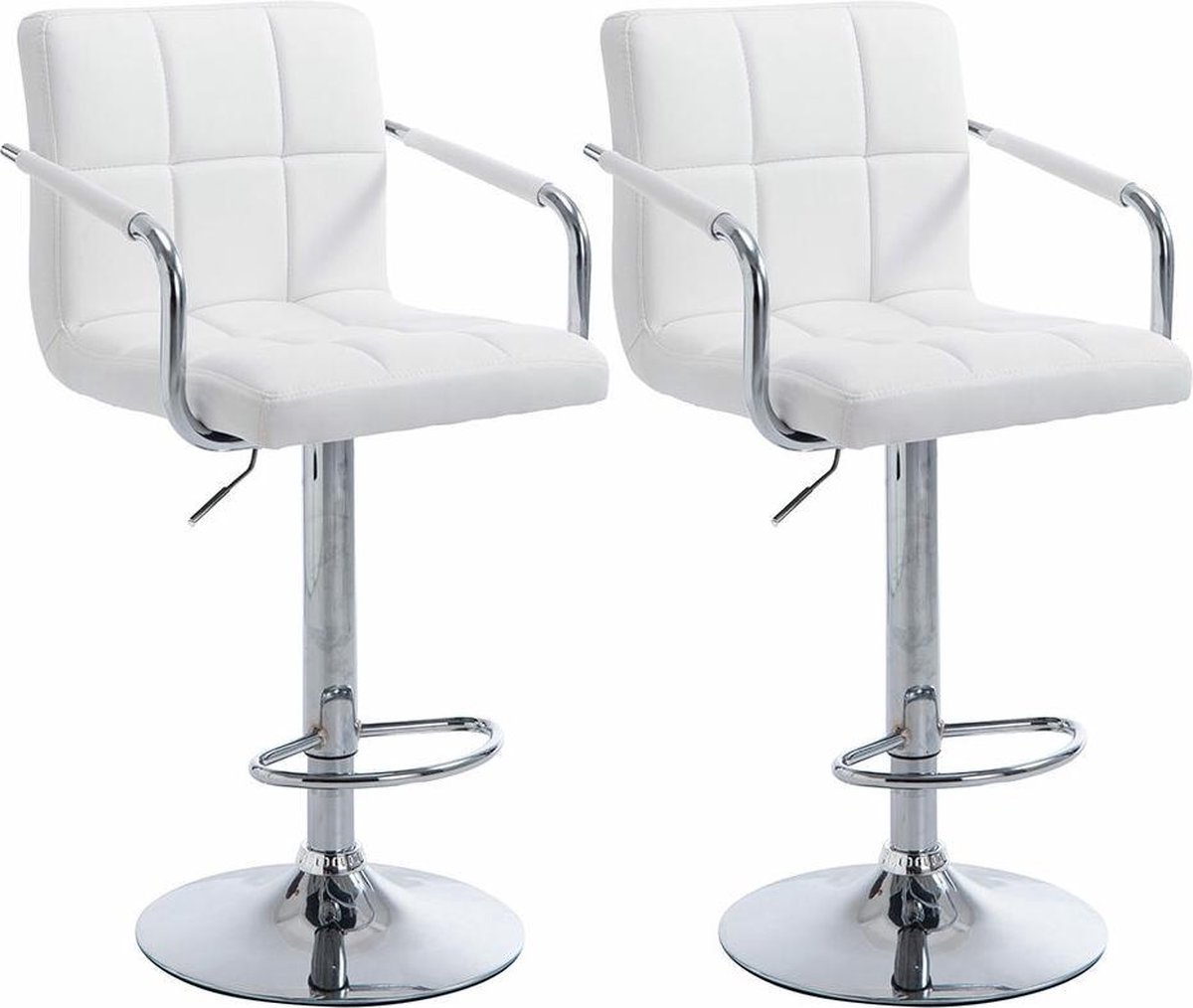 CLP Lucy Set van 2 Barkrukken wit chroom