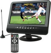 9.5 inch TFT LCD-kleuren draagbare analoge tv met brede kijkhoek, ondersteuning SD / MMC-kaart, USB Flash-schijf, AV In, FM-radiofunctie (zwart)