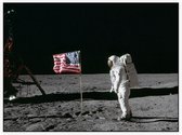 Armstrong photographs Buzz Aldrin (maanlanding) - Foto op Akoestisch paneel - 200 x 150 cm
