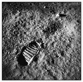 Apollo 11 lunar footprint (maanlanding) - Foto op Akoestisch paneel - 80 x 80 cm