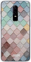 OnePlus 6 Hoesje Transparant TPU Case - Colour Tiles #ffffff