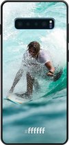 Samsung Galaxy S10 Plus Hoesje TPU Case - Boy Surfing #ffffff