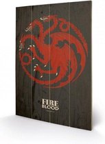 GAME OF THRONES - Printing on wood 40X59 - Targaryen