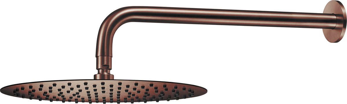 Qisani Flow hoofddouche 25cm met wanddouchearm Copper / Koper