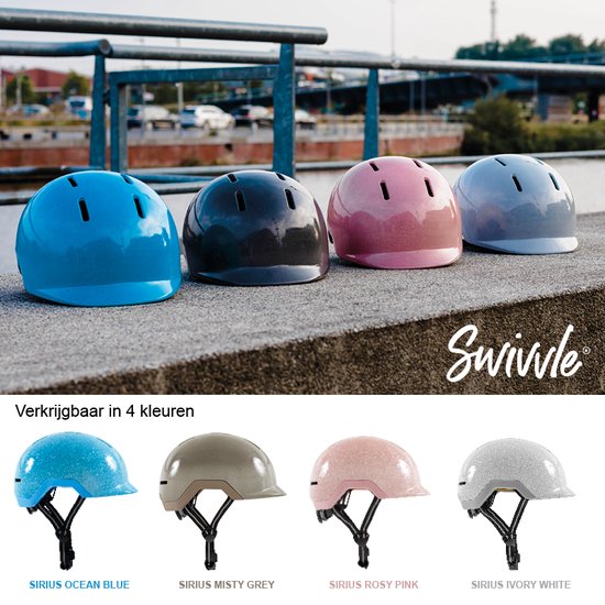 Casque de vélo réfléchissant Swivvle® - Adapté au vélo électrique - Casque réflecteur 360° en Rosy Pink - Casque Mips avec certificat NTA8776 - taille S (51-54 cm) - modèle Sirius