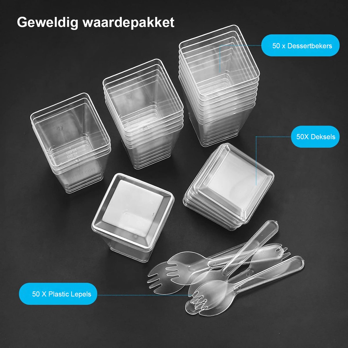 Snackglazen Van Kunststof, 50 Stuks, Dessertbekers, 160 Ml Herbruikbaar Geschikt Voor Bruiloften Feesten Verschillende Evenementen En Alle Gelegenheden 1288029568