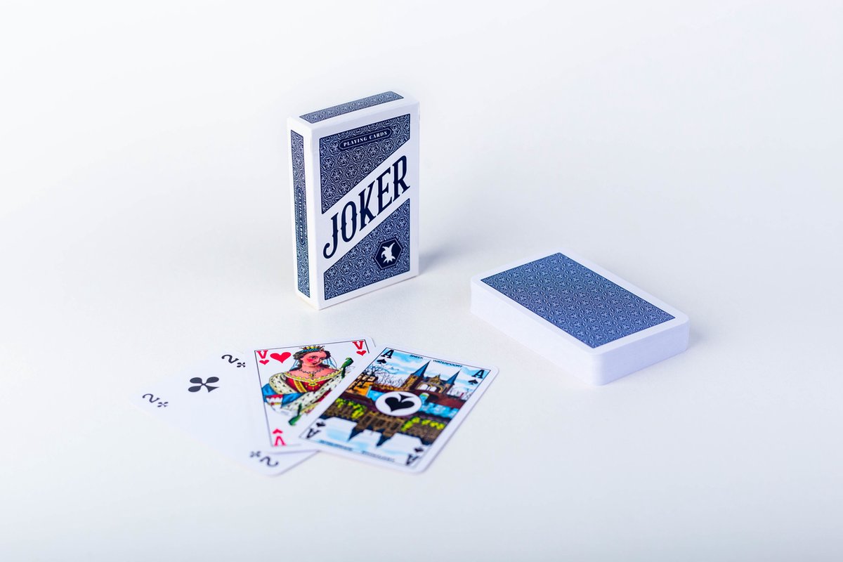 CJMUQHEHH Kaartenset van kunststof, waterdicht, 2 rode en blauwe decks, ideaal voor poker, dubbele kop, romme en andere kaartspellen, duurzaam en sterk