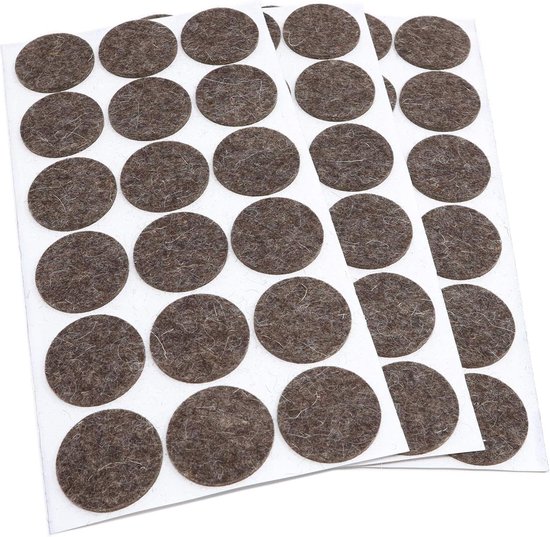 Adsamm® / 4 x zelfklevende viltglijders, bruin, 70 x 70 mm, vierkant, meubelglijders van vilt met 5,5 mm dikte, meubel- en vloerglijders