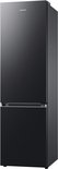 Zwarte Samsung koel-vriescombinatie met een gladde, matte afwerking en een strakke horizontale handgreep.