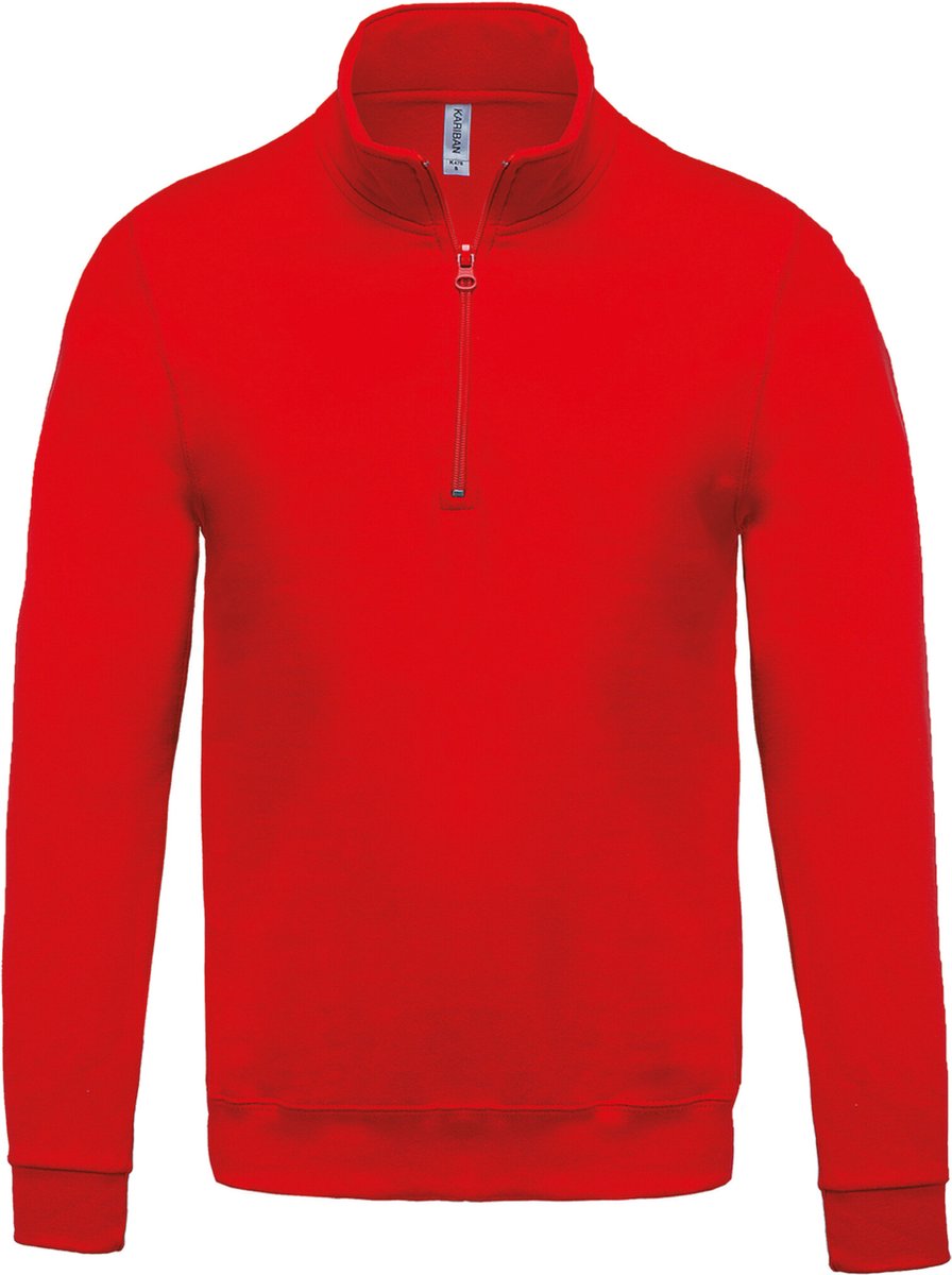 Kariban Sweater met ritskraag K478 - Red - S