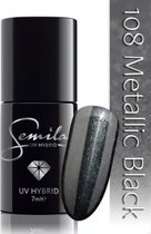 108 UV Hybrid Semilac Metallic Black 7 ml.