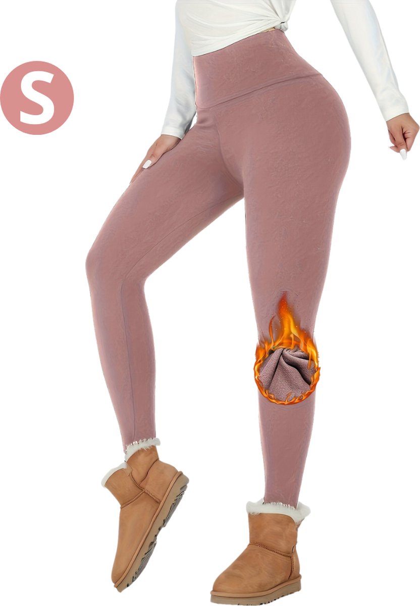 Goedkoopste Nivard Gevoerde Panty - Legging - Hoge Taille - Winter Panty - Fleece panty - Thermo Panty - Warme Panty - Elastisch - Roze Maat S
