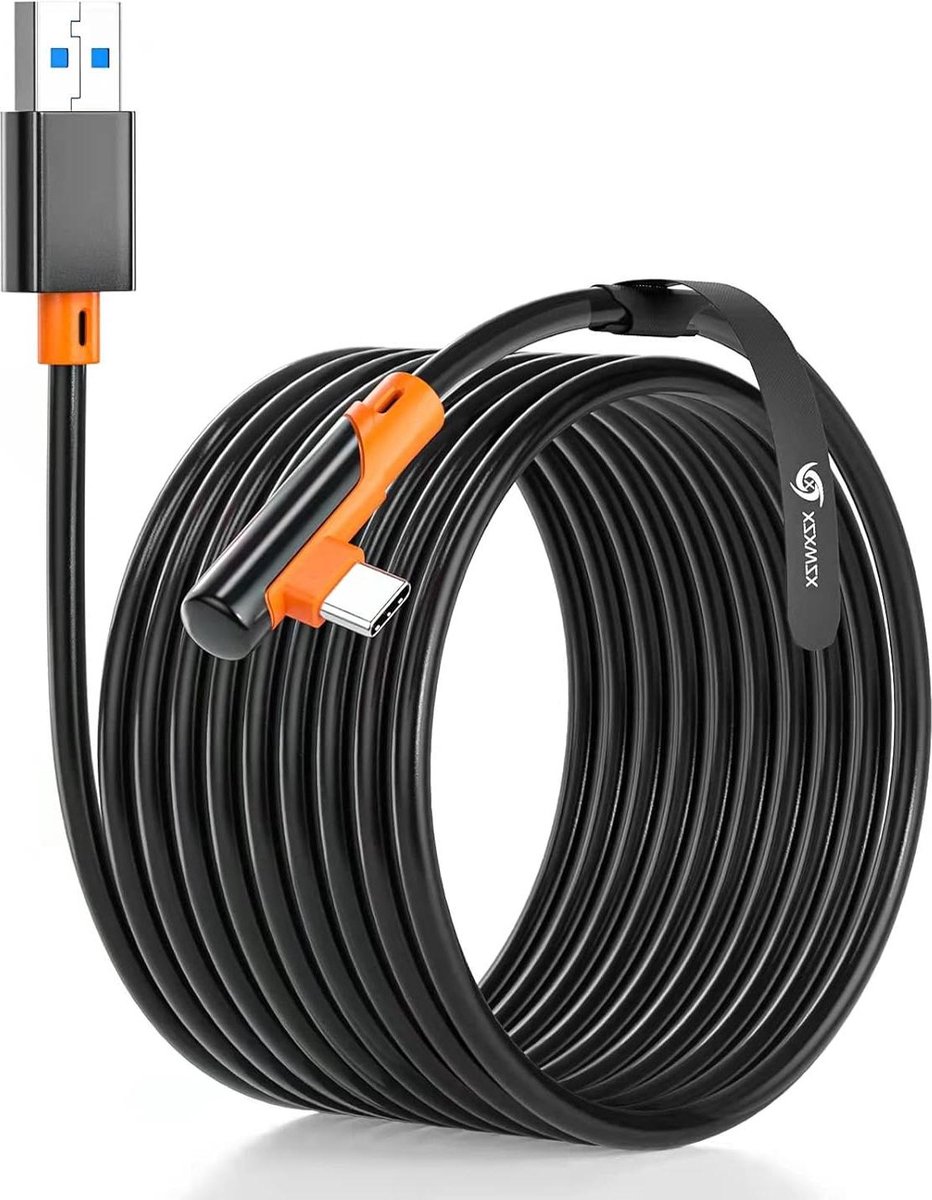 5M USB-C Oplaadkabel Oculus Quest 3 Quest 2 PICO 4 VR Headset Zwart-Oranje