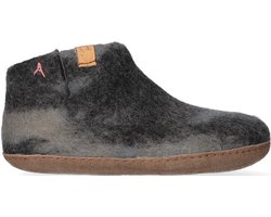 Mula-Lungta Unisex Pantoffels Wolvilt Zwart/Grijs