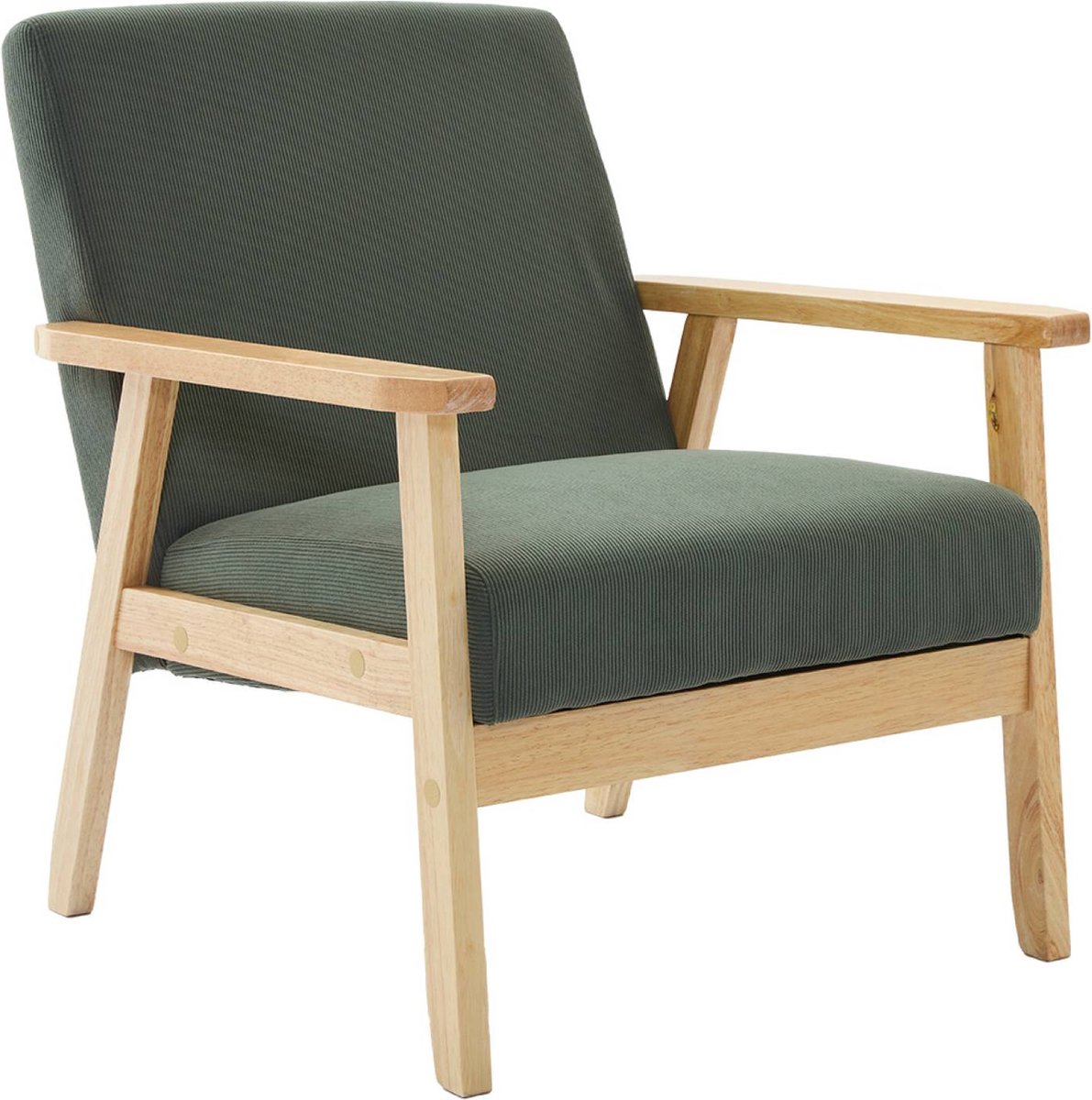 sweeek - Fauteuil van hout met corduroy zitting - isak