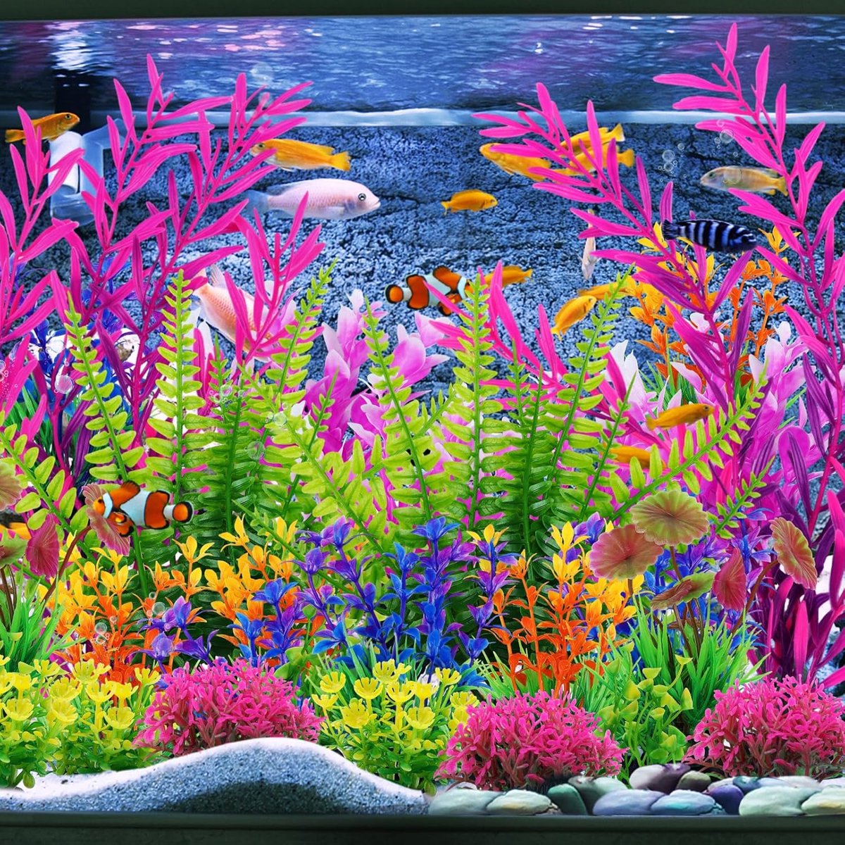 Kunstmatige zeewier waterplanten voor aquarium, plastic aquarium plant decoraties 10pcs (groen) | NL