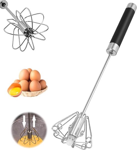 Halfautomatische mixer, roestvrijstalen garde, handbediende roterende mixer voor het