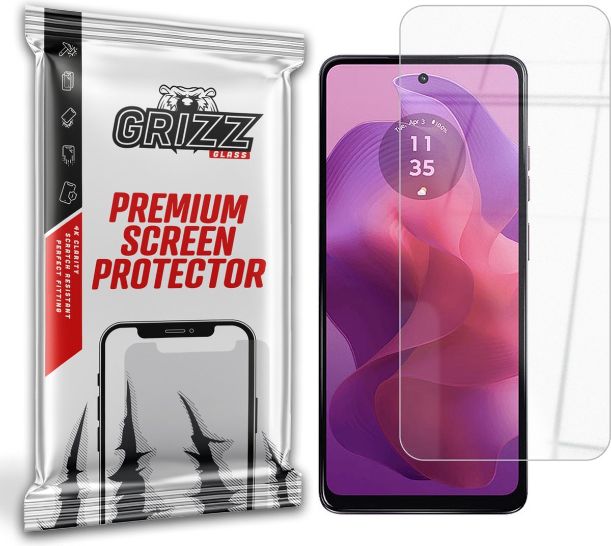 GrizzGlass HybridGlass Screenprotector voor Motorola Moto G24 - Transparant