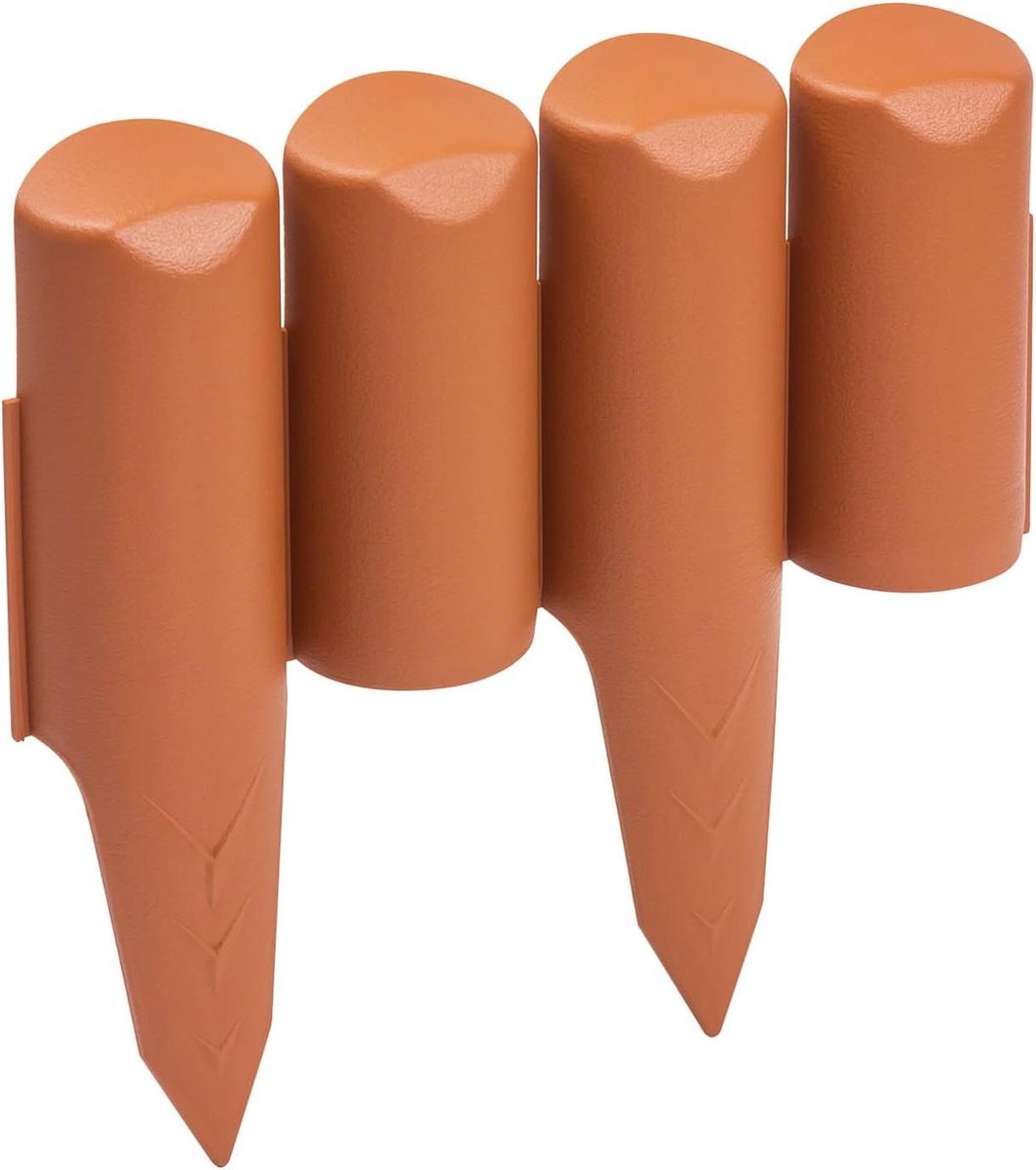 25 meter kunststof rand voor gazon - terracotta kleur