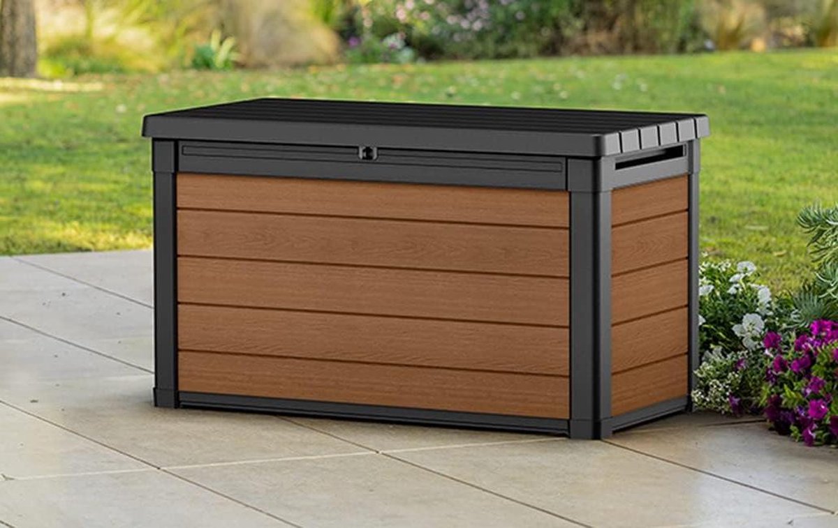 Bol.com Opbergbox Tuinkussenbox Cortina bruin - 380 liter Opbergbox Tuinkussenbox aanbieding