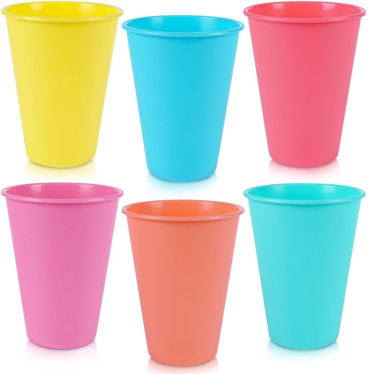 Mokken Plastic 400 ml 6 stuks - Set - Bekers - Koffiebekers - Kopjes - Koffiemok