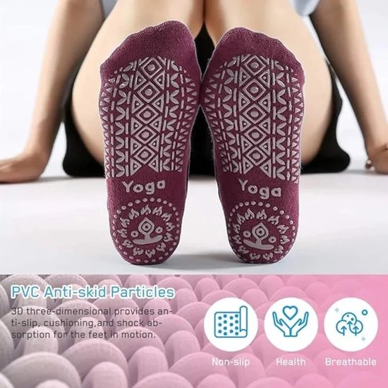 Yoga Sokken Gesloten Teen - Met Anti Slip Onderkant - Antislip Sokken - Pilates Sokken - Maat 36-40 I Zwart van ToeSox — afbeelding 2