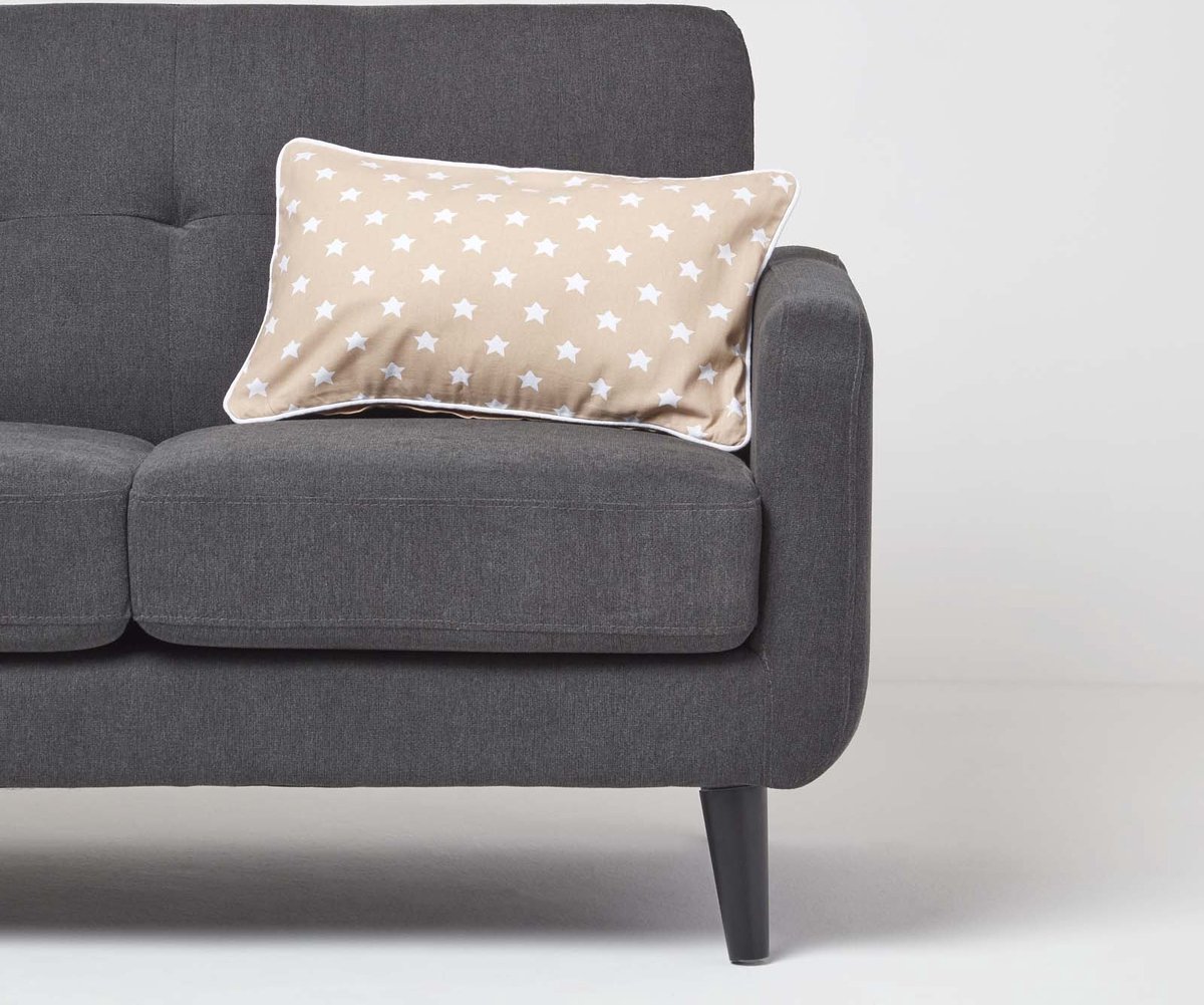 Homescapes katoenen kussenhoes met sterren, beige, 30 x 50 cm