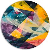 Vormen muurcirkel - Kunst wandcirkels - Schilderij Verfstreken - Landelijk schilderij - Wandschalen - Wanddecoratie slaapkamer muurcirkel forex 40x40 cm
