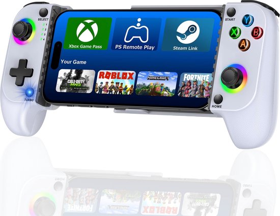 Manette de téléphone sans fil compatible avec Nintendo Switch, iPhone, Android, Cloud Streaming (PS5, Xbox Game Pass) - Bluetooth BackBone Wireless - Boutons Turbo + Macro - Accessoires de vêtements pour bébé