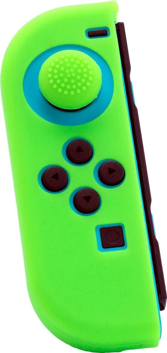 Silicone Skin voor Joy Con Controller - Links - Groen + Grips - geschikt voor Nintendo (OLED) Switch