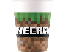 Vegaoo - 8 Minecraft papieren bekers 200 ml