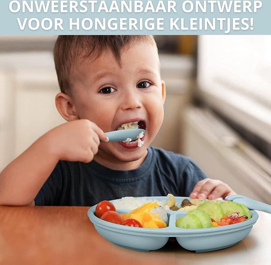 Ik Ben Zo Mooi Onbreekbaar Siliconen Kinderservies Met Zuignap Bordje Voor Baby En Peuter Set Van 5 Stuks Clay Roestbruin