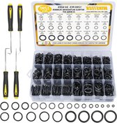 Glarks 834Pcs Metrische & SAE O-Ring Assortiment Kit Met 407 SAE en 419 Metrische Rubber O-Ringen, 8 Lange en Korte Picks en Haken, Gereedschapstas voor Loodgieterswerk, Gas, Automotive Repair