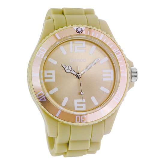 OOZOO Timepieces - Beige horloge met beige rubber band - C4657