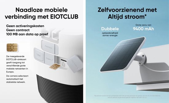 2*eufy 4G LTE S330 Camera - met WiFi - 4K Pan&Tilt - Volkomen draadloos met zonnepaneel - AI Tracking en 4G verbinding met simkaart van Eufy — afbeelding 4
