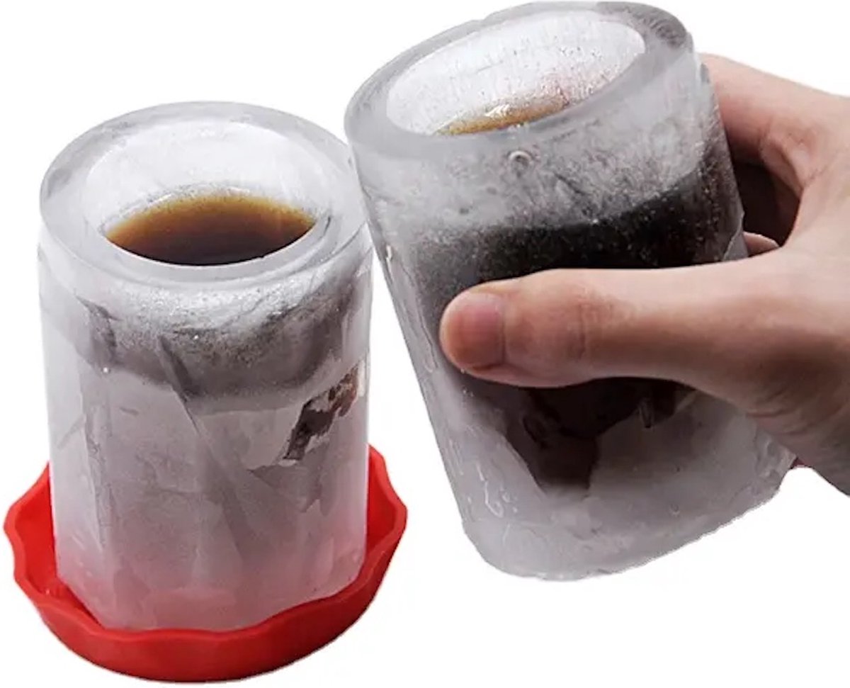 Without lemon IJsblok in Beker Vorm IJs Cup Mal IJsblok maker Drinken Zomer Fris Siliconen 11x9cm 180ML 1 Stuk Rood