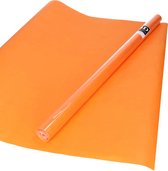 3x Rollen kraft inpakpapier oranje 200 x 70 cm - cadeaupapier / kadopapier / boeken kaften