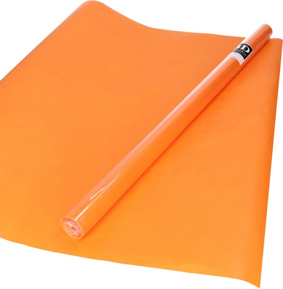 Bellatio Decorations Inpakpapier - 3 rollen - oranje - 200x70 cm - cadeaupapier