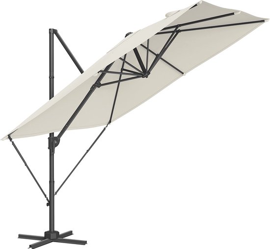 Outsunny Outdoor Parasol Metal Round Tilting UV30 Protection 8 Steel