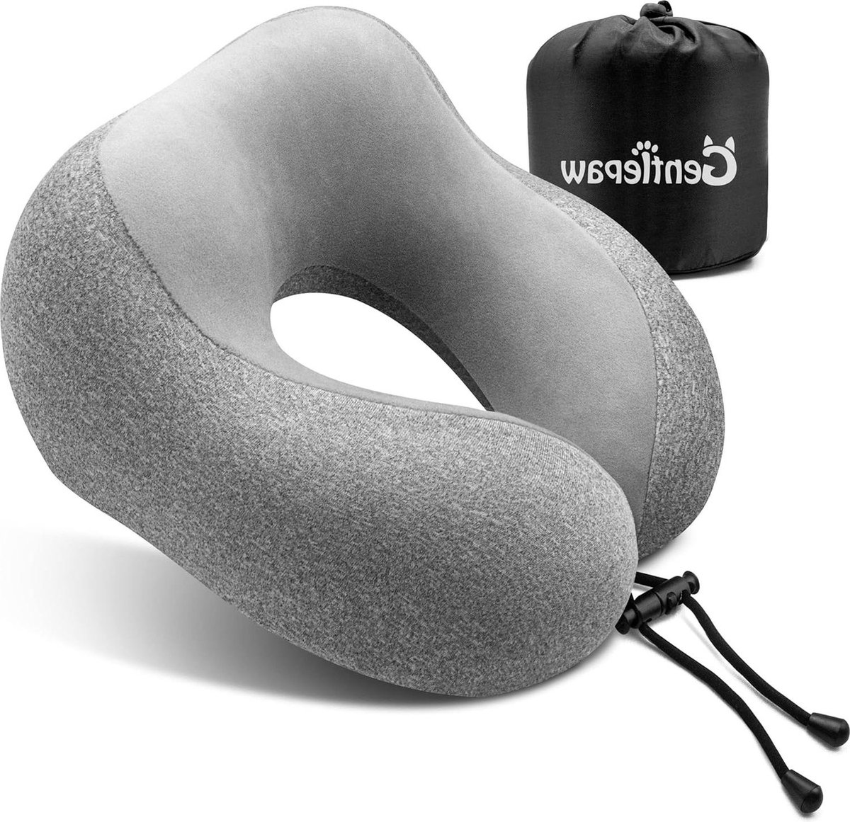 Oreiller De Voyage SNUGL - Coussin En Mousse à Mémoire De Forme - Oreiller Pour Avion | Coussin De Soutien Pour Le Cou En Voyage | (Noir - Petit