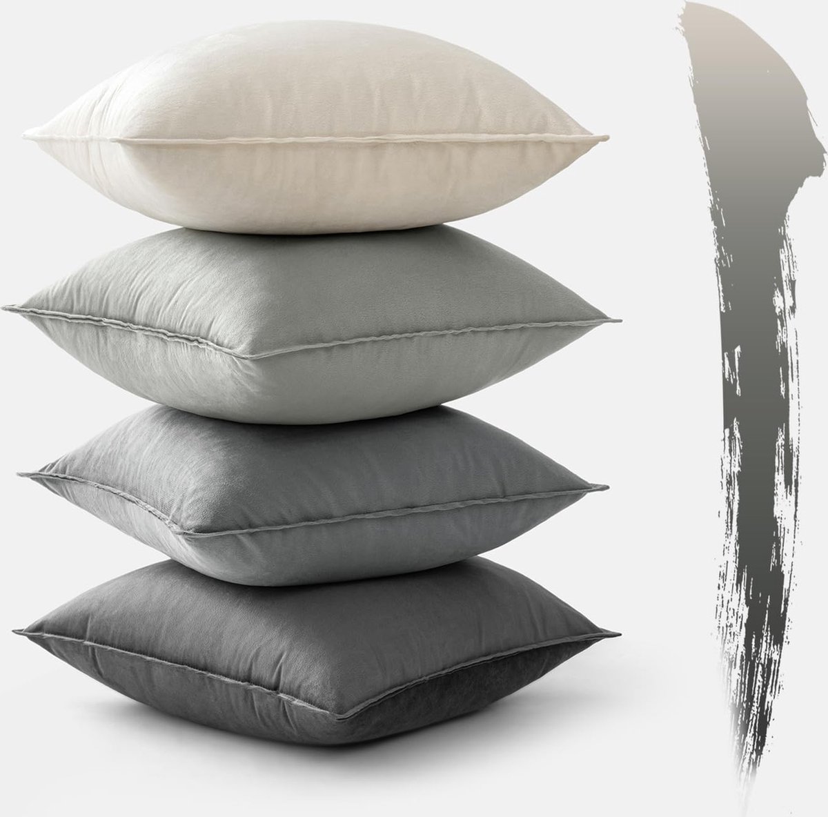 Set van 4 fluwelen kussenslopen voor bank en slaapkamer - 40 x 40 cm - Decoratieve kussenhoezen