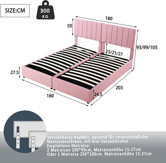 Kebnor Gestoffeerd bed kinderbed, eenpersoonsbed met kosmisch patroon, PU voor jongens en meisjes (zonder matras) (beige, 90 x 200 cm