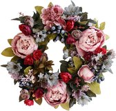 Lights4fun 50cm Artificial Spring Flowers Half Wreath Decoration With Battery Operated Micro Fairy Lights For Front Door & Indoor Wall Lights4fun 50cm Artificial Spring Flowers Half Wreath Decoration With Battery Operated Micro Fairy Lights For Front Door & Indoor Wall