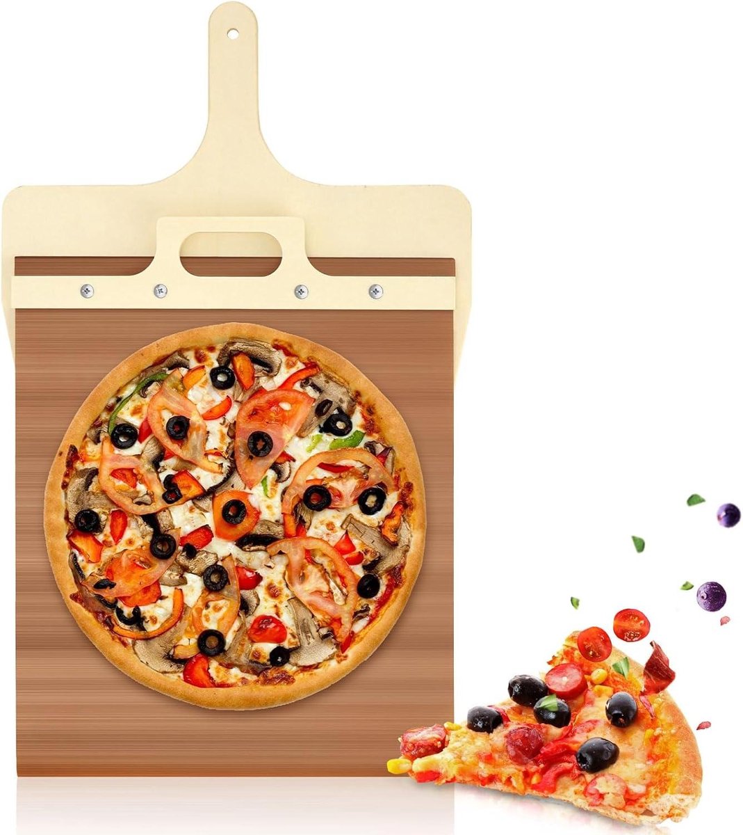30cm Verschuifbare Pizza Schep Hittebestendig en Anti-aanbak Pizzaschuiver met Handvat